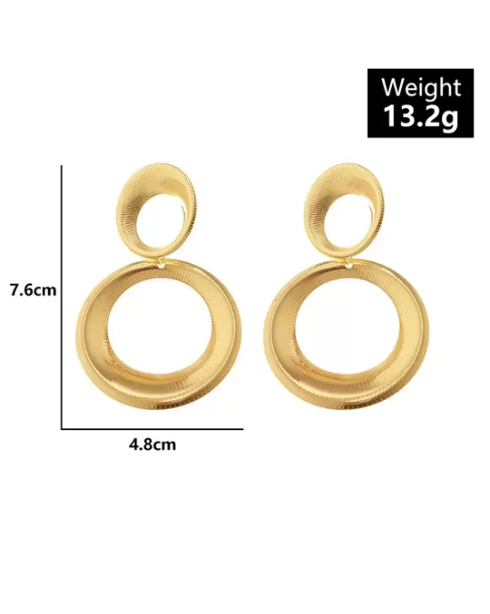 Statement Hollow Solid Color Geometric Earrings Accessories