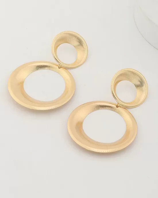 Statement Hollow Solid Color Geometric Earrings Accessories