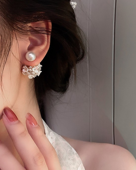 Original Zircon Beads Flower Earrings