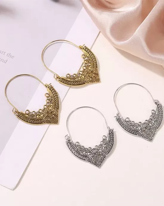 Vintage Pattern Love Hollow Earrings