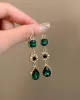 Urban Green Rhinestone Waterdrop Earrings Accessories