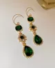 Urban Green Rhinestone Waterdrop Earrings Accessories