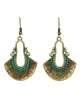 Vintage Fan-Shaped Hollow Turquoise Earrings