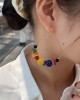 Fashion Mixed Color Beaded Decorate Big Earrings