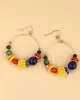 Fashion Mixed Color Beaded Decorate Big Earrings