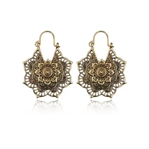 Vintage Hollow Alloy Flower Earring Accessories