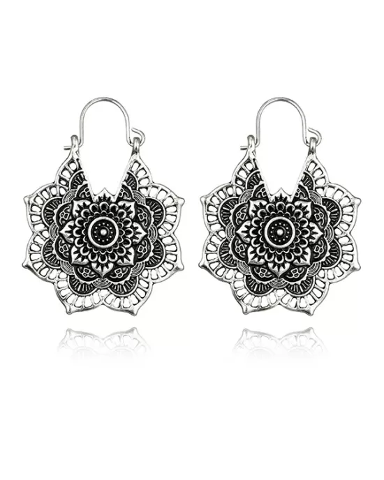 Vintage Hollow Alloy Flower Earring Accessories