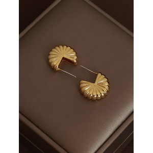 Women's Brass 18K Gold Plated Delicate Earrings