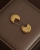 Women's Brass 18K Gold Plated Delicate Earrings