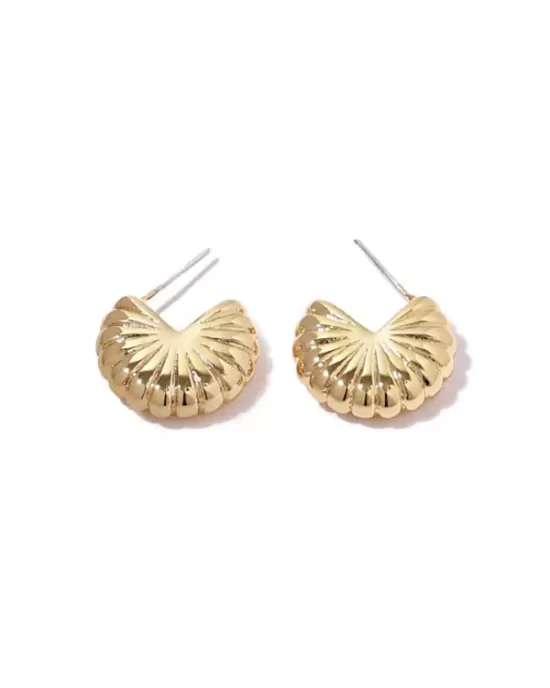 Women's Brass 18K Gold Plated Delicate Earrings