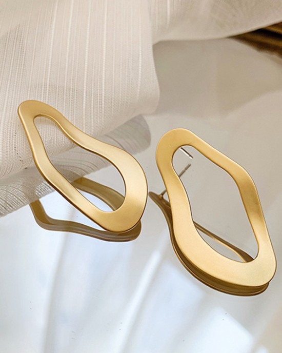 Simple Normcore Irregular Geometry Alloy Earrings