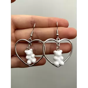 Heart Bear Shape Earrings Accessories