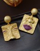 Asymmetric Embossed Earrings Accessories