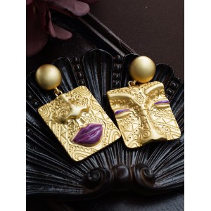 Asymmetric Embossed Earrings Accessories