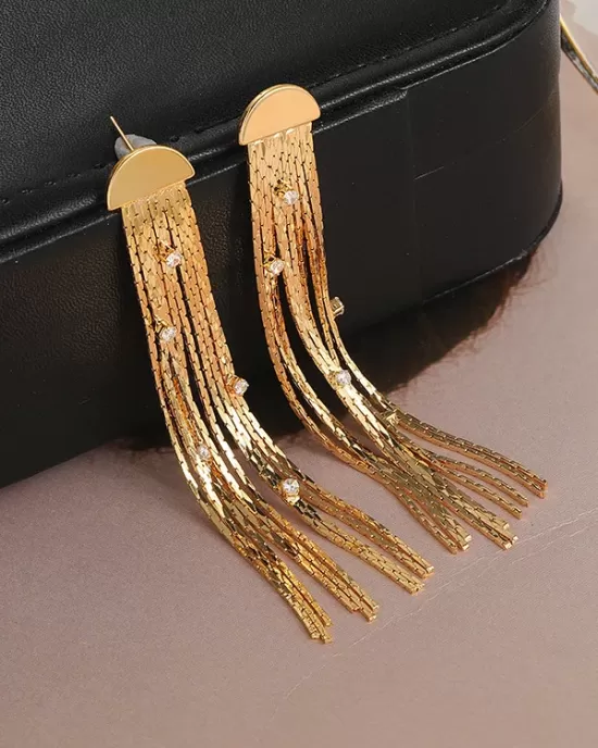 Rhinestone Tasseled Earrings Accessories Eardrop