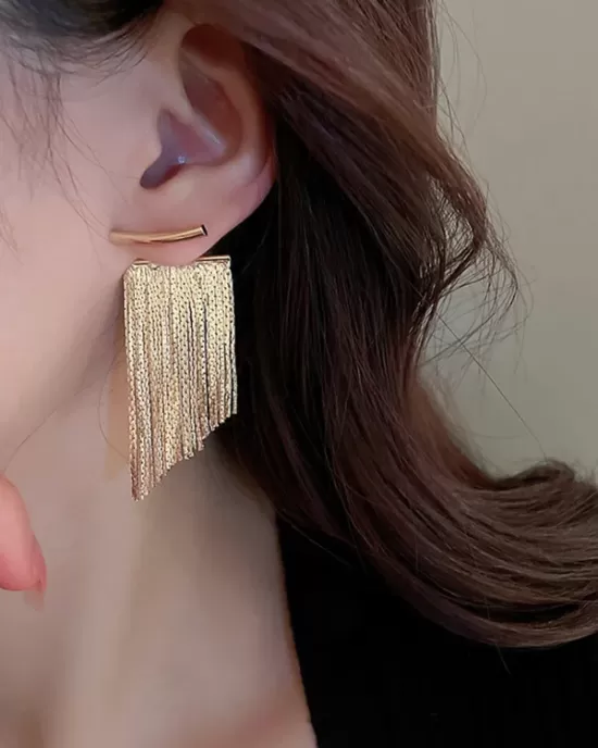 Solid Color Tasseled Earrings Accessories Eardrop