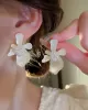 Acrylic & Imitation Pearl Flower Shape Earrings Accessories