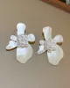 Acrylic & Imitation Pearl Flower Shape Earrings Accessories