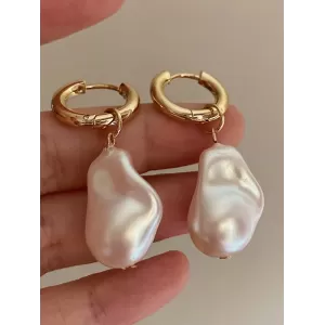 Irregularity Imitation Pearl Contrast Color Earrings Accessories