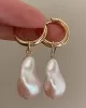 Irregularity Imitation Pearl Contrast Color Earrings Accessories