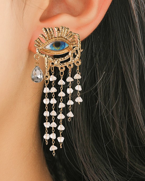 Eye Shape Geometric Tasseled Earrings Accessories Drop Earrings