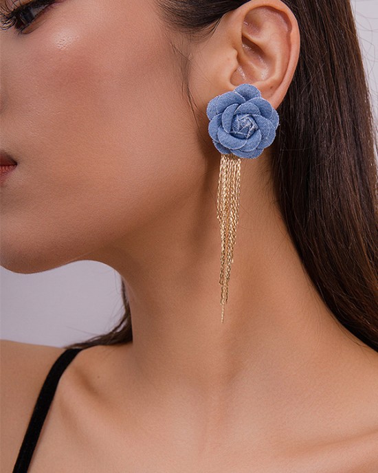 Flower Shape Tasseled Earrings Accessories