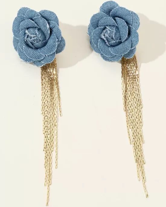 Flower Shape Tasseled Earrings Accessories