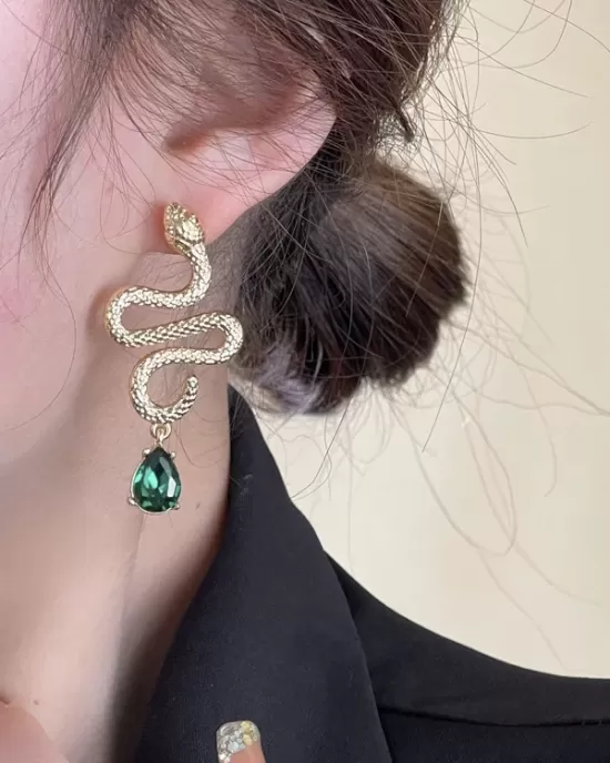 Contrast Color Snake Shape Earrings Accessories