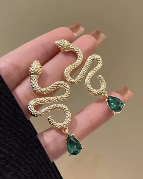 Contrast Color Snake Shape Earrings Accessories