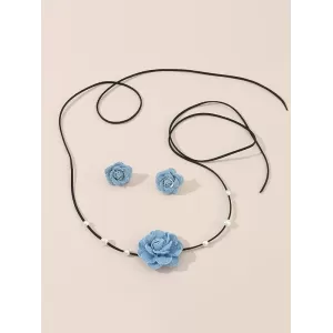 Beaded Flower Shape Necklaces Accessories Earrings Accessories Dainty Necklace