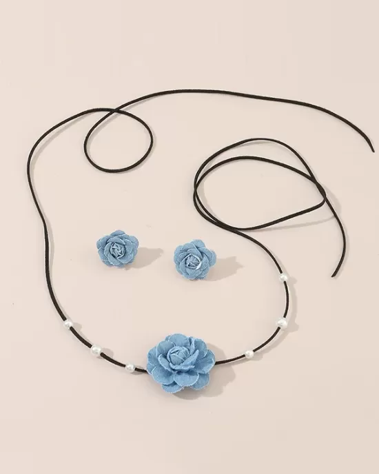 Beaded Flower Shape Necklaces Accessories Earrings Accessories Dainty Necklace