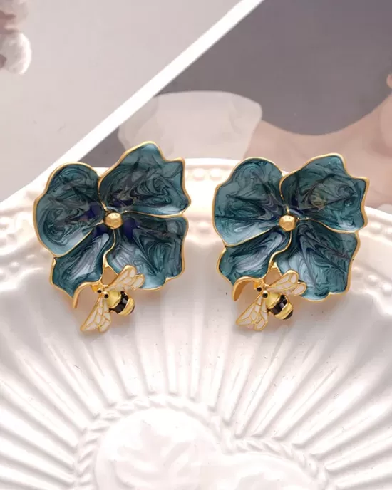 Bee Shape Flower Shape Earrings Accessories