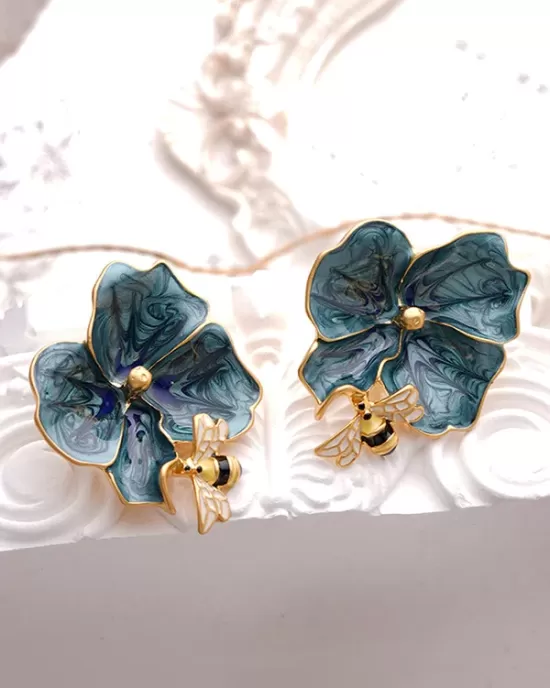 Bee Shape Flower Shape Earrings Accessories