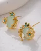 Flower Shape Rhine Stones Earrings Accessories