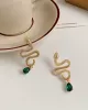 Contrast Color Rhinestone Snake Shape Earrings Accessories