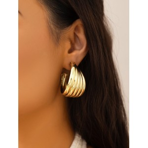 Geometric Solid Color Normcore Earrings Accessories