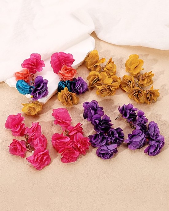 Flower Shape Earrings Accessories Drop Earrings