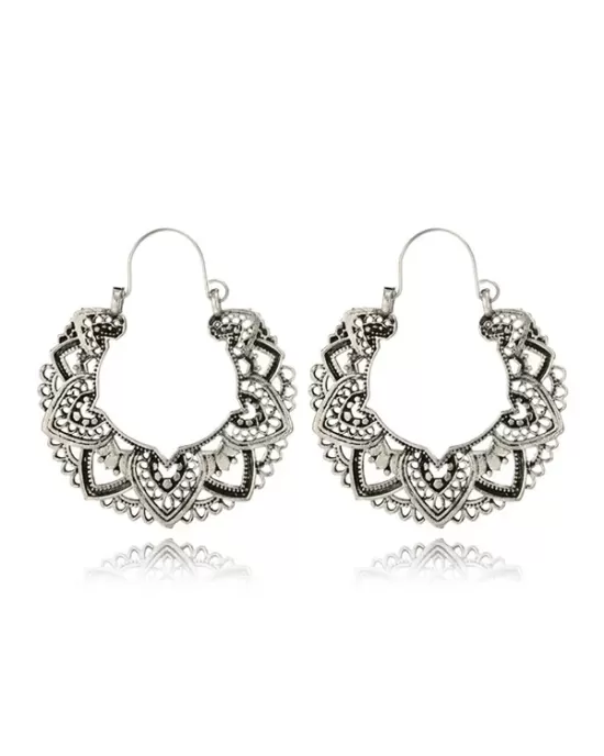 Vintage Alloy Hollow Flower Earrings