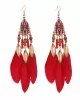 National Original 5 Colors Feather Tassels Beads Chains 6 Colors Earrings