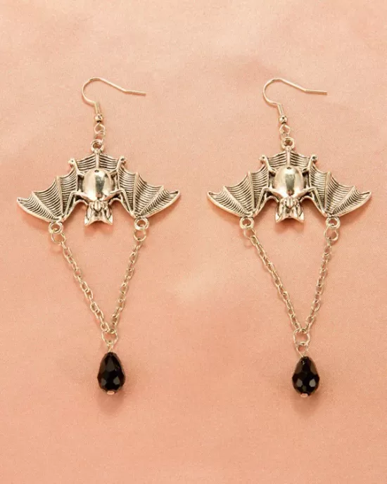 Halloween Pumpkin Skeleton Bat Earrings