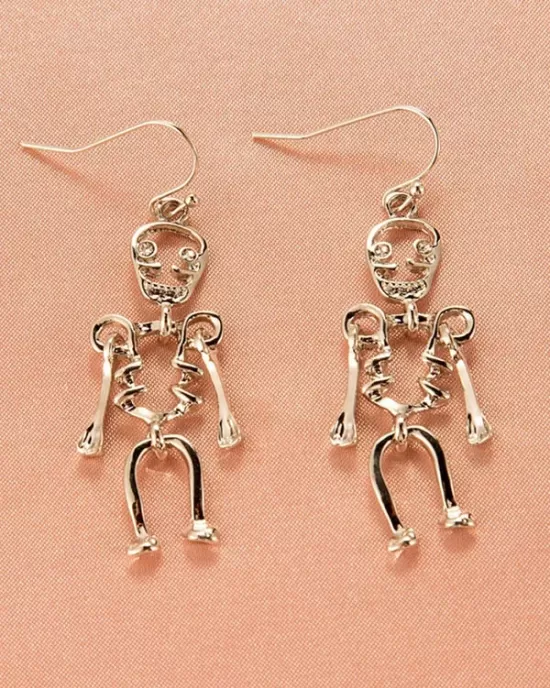 Halloween Pumpkin Skeleton Bat Earrings