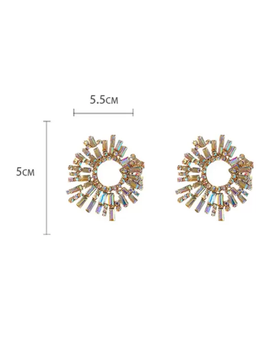 Statement Multi-Colored Rhinestone Earrings Accessories