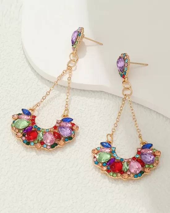 Statement Contrast Color Geometric Earrings Accessories