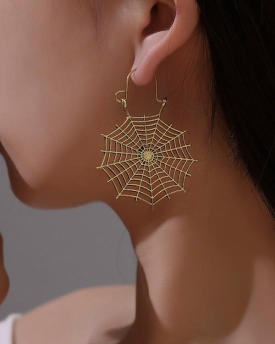 Vintage Openwork Spider Web Earrings