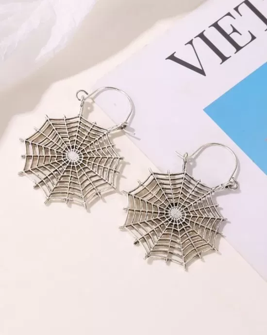 Vintage Openwork Spider Web Earrings