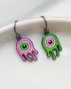 Asymmetrical Eye Contrast Color Donut Fashion Personality Earrings