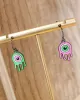 Asymmetrical Eye Contrast Color Donut Fashion Personality Earrings