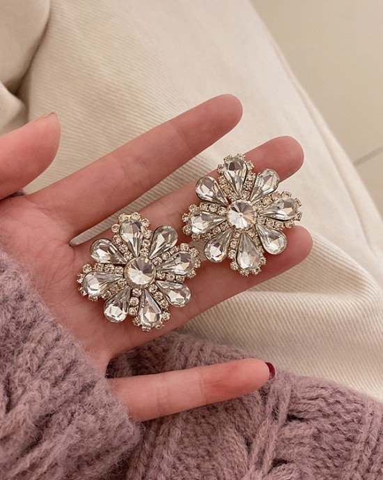 Urban Rhinestone Floral Earrings Accessories