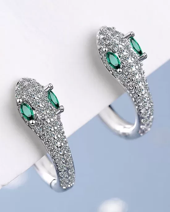 Original Rhinestone Snake Shape Earrings