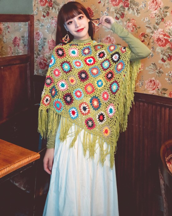 Vacation Loose Patchwork Shawl&Cloak